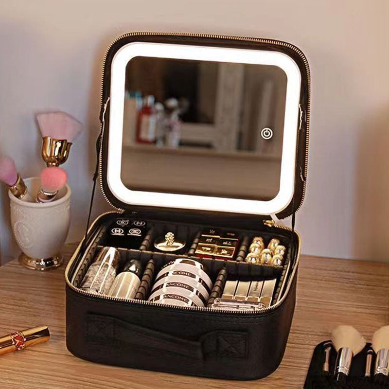 Makeup bag with LED Mirror